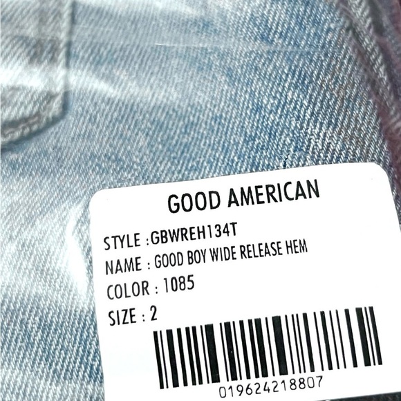 NWT GOOD AMERICAN 90s High Rise Distress Denim Rip Knee Bootcut Jean 2 - Picture 6 of 6